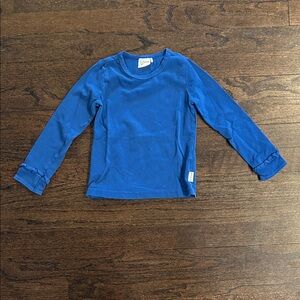 Jottum Girls Classic Long-Sleeve Tee with Ruffle Cuffs - Blue Size 4